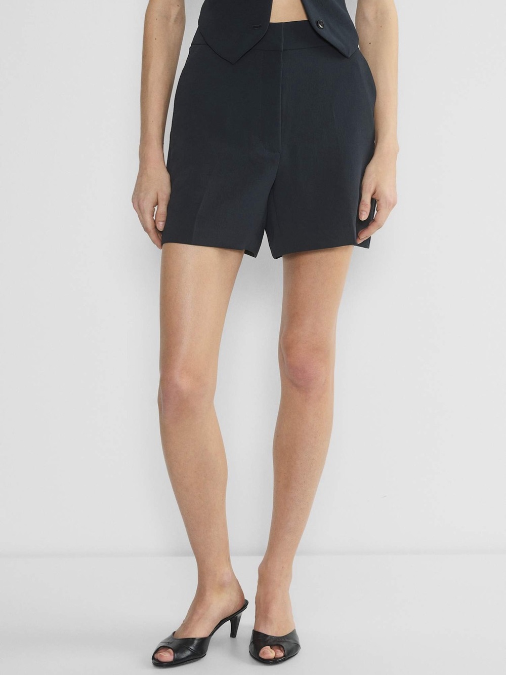 Aritzia Black Limitless Mid- Thigh Shorts